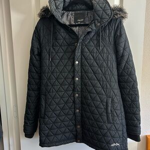 Volcom Black Quilted Cold Weather Jacket - Girl’s Large